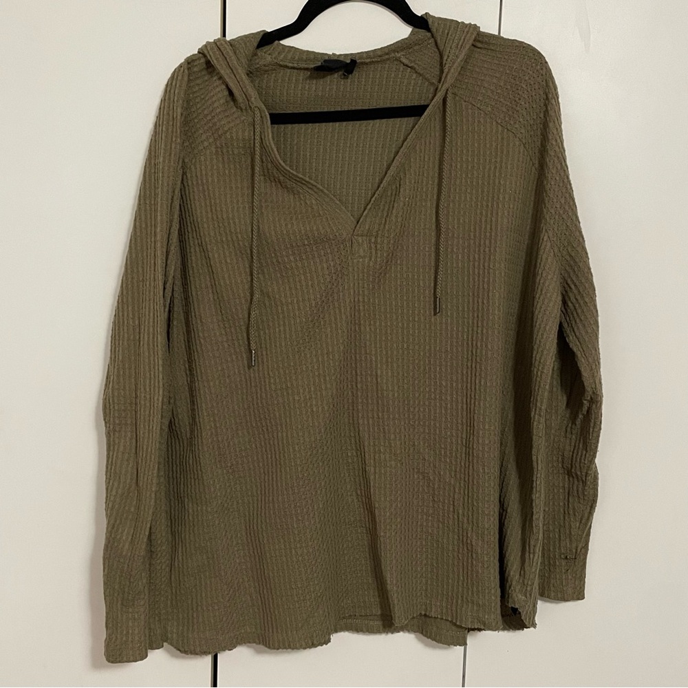 Out From Under Urban Outfitters Slouchy Hooded Cardigan Olive Green Size Medium